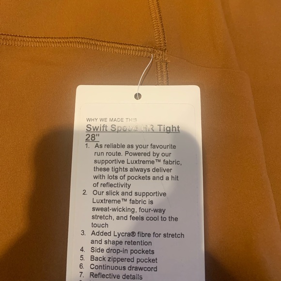 Lululemon Swift Speed HR Tight 28” * Copper Brown - Picture 7 of 8